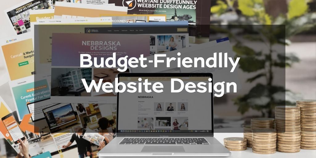 Colorful website design elements and budget resources.