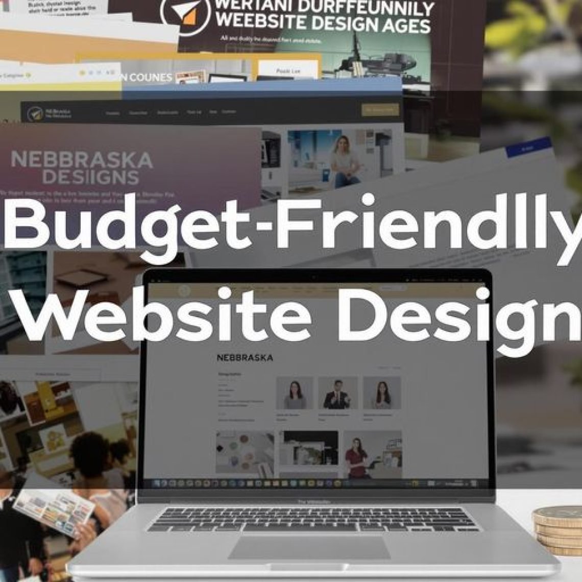 Colorful website design elements and budget resources.